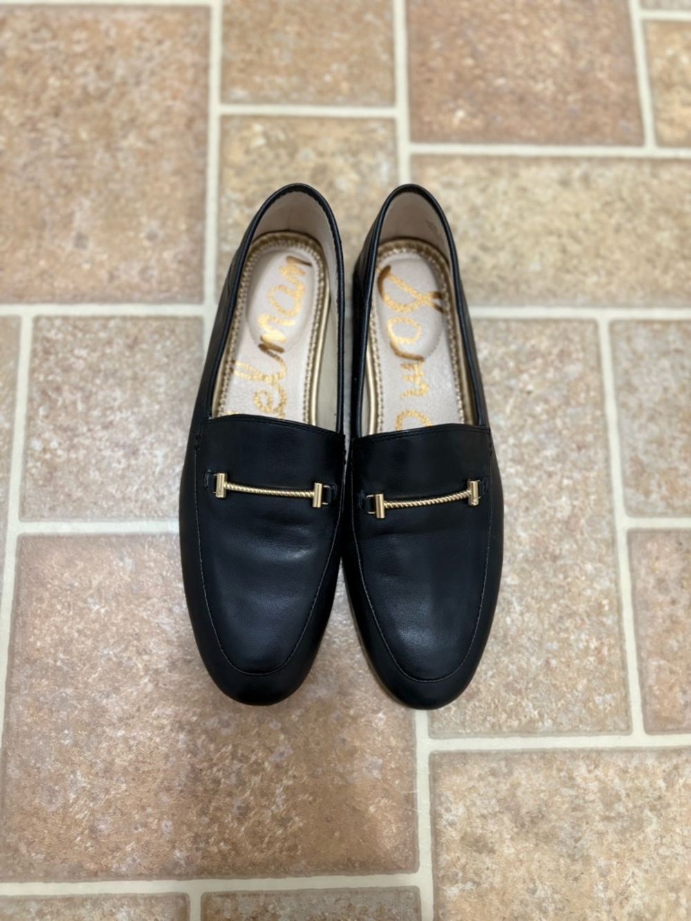 Sam Edelman Loraine Horse Bit Loafers Size 6.5 Black Leather